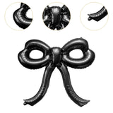 Maxbell 5 Pieces Bow Balloons Props Decorative for Engagement Party Supplies Wedding Black