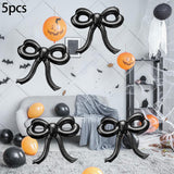 Maxbell 5 Pieces Bow Balloons Props Decorative for Engagement Party Supplies Wedding Black
