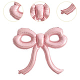 Maxbell 5 Pieces Bow Balloons Props Decorative for Engagement Party Supplies Wedding Pink