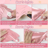Maxbell 5 Pieces Bow Balloons Props Decorative for Engagement Party Supplies Wedding Pink