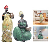 Maxbell Tribal Lady Figurines Collectible Sculpture Bedroom Mom African Women Statue 11cmx38cm Stand