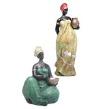 Maxbell Tribal Lady Figurines Collectible Sculpture Bedroom Mom African Women Statue 11cmx38cm Stand