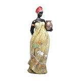 Maxbell Tribal Lady Figurines Collectible Sculpture Bedroom Mom African Women Statue 11cmx38cm Stand