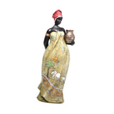 Maxbell Tribal Lady Figurines Collectible Sculpture Bedroom Mom African Women Statue 11cmx38cm Stand