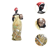 Maxbell Tribal Lady Figurines Collectible Sculpture Bedroom Mom African Women Statue 11cmx38cm Stand