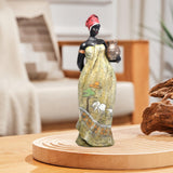 Maxbell Tribal Lady Figurines Collectible Sculpture Bedroom Mom African Women Statue 11cmx38cm Stand