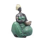 Maxbell Tribal Lady Figurines Collectible Sculpture Bedroom Mom African Women Statue 16cmx24cm Sitting