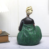 Maxbell Tribal Lady Figurines Collectible Sculpture Bedroom Mom African Women Statue 16cmx24cm Sitting