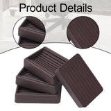 Maxbell 4 Pieces Furniture Coasters Rubber 3 inch Furniture Cups for Chair Bed Couch Brown
