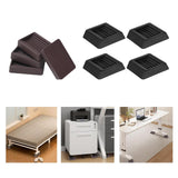 Maxbell 4 Pieces Furniture Coasters Rubber 3 inch Furniture Cups for Chair Bed Couch Brown