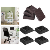 Maxbell 4 Pieces Furniture Coasters Rubber 3 inch Furniture Cups for Chair Bed Couch Brown