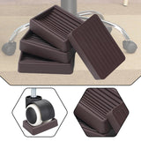 Maxbell 4 Pieces Furniture Coasters Rubber 3 inch Furniture Cups for Chair Bed Couch Brown