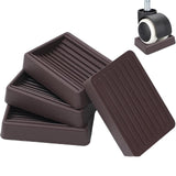 Maxbell 4 Pieces Furniture Coasters Rubber 3 inch Furniture Cups for Chair Bed Couch Brown