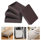 Maxbell 4 Pieces Furniture Coasters Rubber 3 inch Furniture Cups for Chair Bed Couch Brown