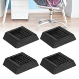 Maxbell 4 Pieces Furniture Coasters Rubber 3 inch Furniture Cups for Chair Bed Couch Black
