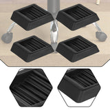Maxbell 4 Pieces Furniture Coasters Rubber 3 inch Furniture Cups for Chair Bed Couch Black