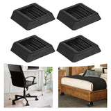 Maxbell 4 Pieces Furniture Coasters Rubber 3 inch Furniture Cups for Chair Bed Couch Black