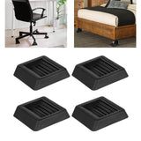 Maxbell 4 Pieces Furniture Coasters Rubber 3 inch Furniture Cups for Chair Bed Couch Black