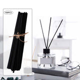 Maxbell 100Pcs Essential Oil Diffuser Fiber Sticks 3mmx25cm Multifunctional Handmade Black