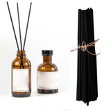Maxbell 100Pcs Essential Oil Diffuser Fiber Sticks 3mmx25cm Multifunctional Handmade Black