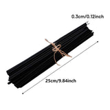 Maxbell 100Pcs Essential Oil Diffuser Fiber Sticks 3mmx25cm Multifunctional Handmade Black