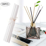 Maxbell 100Pcs Essential Oil Diffuser Fiber Sticks 3mmx25cm Multifunctional Handmade White