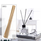 Maxbell 100Pcs Essential Oil Diffuser Fiber Sticks 3mmx25cm Multifunctional Handmade Wood Color
