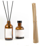 Maxbell 100Pcs Essential Oil Diffuser Fiber Sticks 3mmx25cm Multifunctional Handmade Wood Color