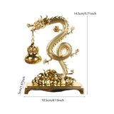 Maxbell Chinese Incense Burner Dragon Themed Hanging Furnace for Wedding Spa Office Gold