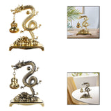 Maxbell Chinese Incense Burner Dragon Themed Hanging Furnace for Wedding Spa Office Gold