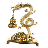 Maxbell Chinese Incense Burner Dragon Themed Hanging Furnace for Wedding Spa Office Gold
