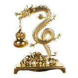 Maxbell Chinese Incense Burner Dragon Themed Hanging Furnace for Wedding Spa Office Gold