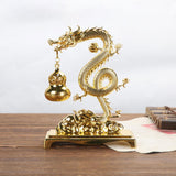 Maxbell Chinese Incense Burner Dragon Themed Hanging Furnace for Wedding Spa Office Gold