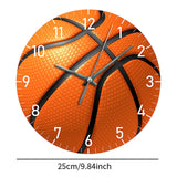 Maxbell Basketball Wall Clock Simple Round Wall Clock for Dining Room Hallway Office Orange 10 Inch