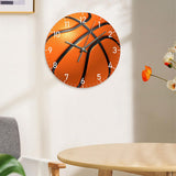 Maxbell Basketball Wall Clock Simple Round Wall Clock for Dining Room Hallway Office Orange 10 Inch