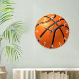 Maxbell Basketball Wall Clock Simple Round Wall Clock for Dining Room Hallway Office Orange 10 Inch