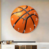 Maxbell Basketball Wall Clock Simple Round Wall Clock for Dining Room Hallway Office Orange 10 Inch