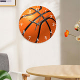 Maxbell Basketball Wall Clock Simple Round Wall Clock for Dining Room Hallway Office Orange 12 Inch