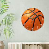 Maxbell Basketball Wall Clock Simple Round Wall Clock for Dining Room Hallway Office Orange 12 Inch