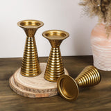 Maxbell Golden Candle Holder Elegant Portable Candlestick for Parties Dinner Wedding S
