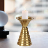 Maxbell Golden Candle Holder Elegant Portable Candlestick for Parties Dinner Wedding S