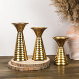 Maxbell Golden Candle Holder Elegant Portable Candlestick for Parties Dinner Wedding S