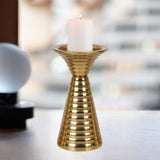 Maxbell Golden Candle Holder Elegant Portable Candlestick for Parties Dinner Wedding M