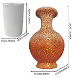 Maxbell DIY 3D Puzzle Flower Vase Unique Flower Arrangement for Cabinet Office Decor Orange