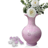 Maxbell DIY 3D Puzzle Flower Vase Unique Flower Arrangement for Cabinet Office Decor Pink