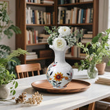 Maxbell DIY 3D Puzzle Flower Vase Unique Flower Arrangement for Cabinet Office Decor White