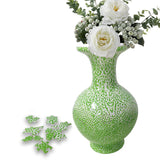 Maxbell DIY 3D Puzzle Flower Vase Unique Flower Arrangement for Cabinet Office Decor Green