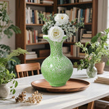 Maxbell DIY 3D Puzzle Flower Vase Unique Flower Arrangement for Cabinet Office Decor Green
