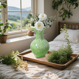 Maxbell DIY 3D Puzzle Flower Vase Unique Flower Arrangement for Cabinet Office Decor Green