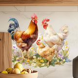 Maxbell Wall Sticker Rooster Chicken Waterproof PVC Wallpaper for Farm Home Restroom